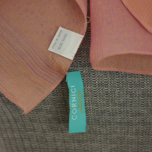 CORNICI Peach and Pink Silk Scarf - Picture 4 of 4